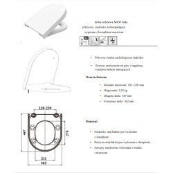 ROCA NEXO DESKA SEDESOWA MKW WOLNOOPADAJĄCA WYPINANA